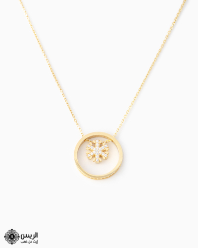 Pendant with Chain Circle and Snowflake